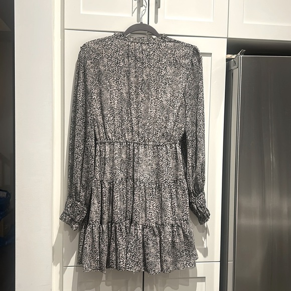 Ever New Petite Skater Ruffled Tiered Dress Long Sleeves - Picture 12 of 17